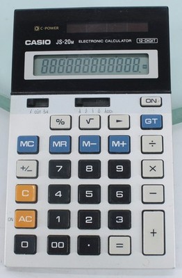 CASIO JS-20M NEAR MINT, WORKS FINE, SOLAR POWERED. 12 DIGIT DISPLAY 1982 RETRO!