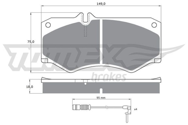 Tomex Brakes Bremsbelagsatz, Scheibenbremse TX 10-202 FüR MERCEDES-BENZ-image