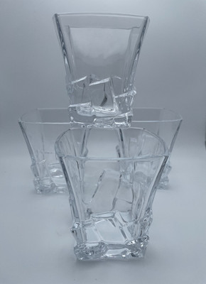 Berkware Lowball Whiskey Glasses Ice Cubes Square Top Lead Free 10oz S/4 B39