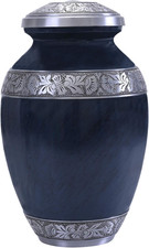 Elegant Blue Cremation Urn for Adults - Handcrafted, Extra Large Capacity 300 lb