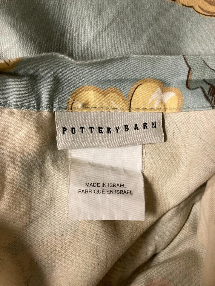 Pottery Barn ARIANNE Blue Birds Euro Square Pillow Sham Chinoiserie Organic - Image 3 of 4