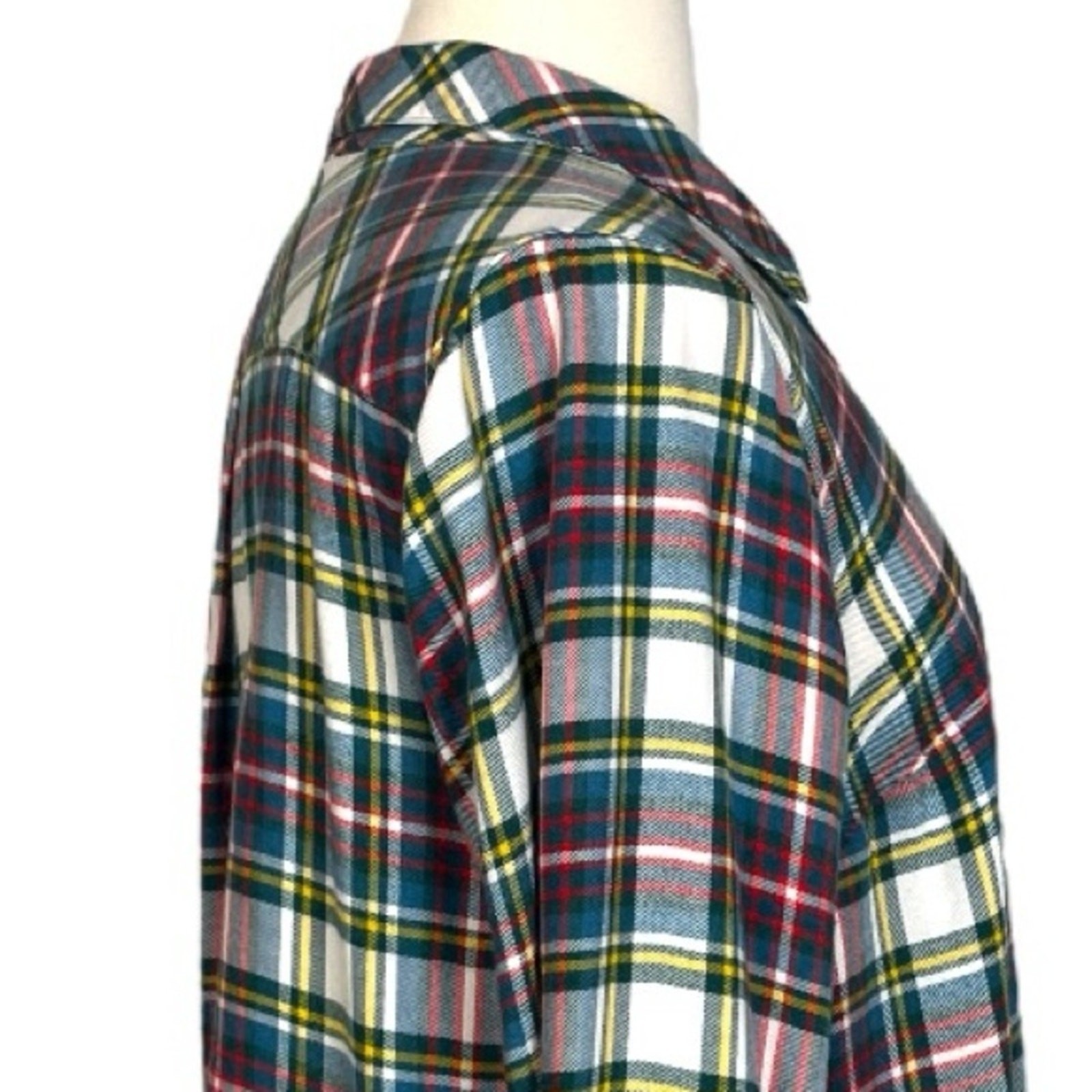 Torrid Button Down Collared Soft Flannel Red Gree… - image 7