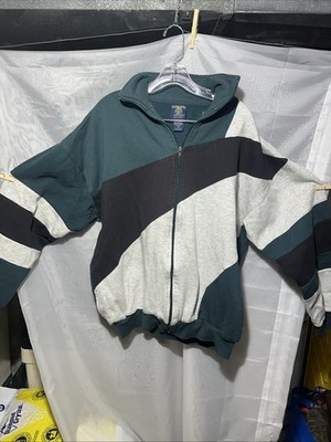 VTG 90s Salmon River Traders Full Zip Jacket XLT Color block Pattern
