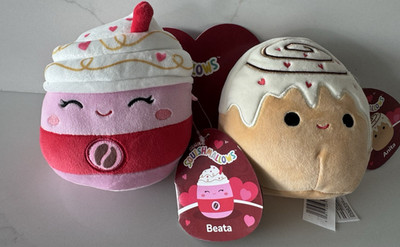 ORIGINAL SQUSHMALLOWS 2 PCS ANITA BEATA VALENTINE'S MINI CINNAMON ROLL LATTE NEW