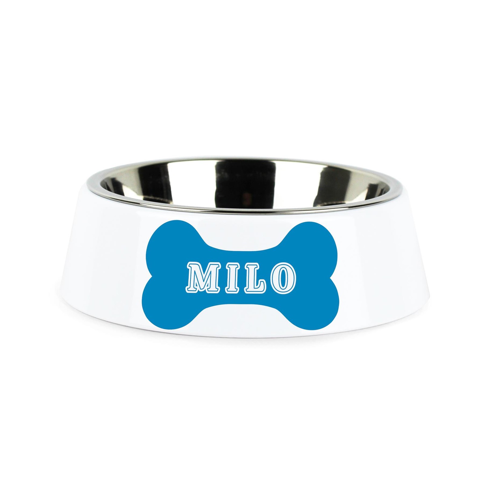Personalised Blue Dog Bone Food/Water Bowl - Pet Feeding Dish Gifts