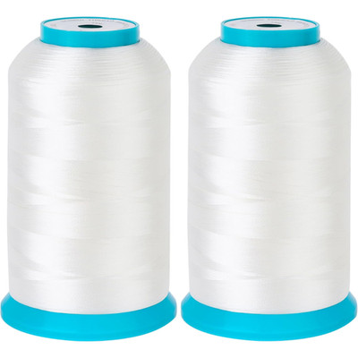 Stickgarn Unterfaden 2er Set 5000m Weiß Polyester für Nähmaschine Stickmaschine
