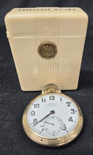 Hamilton Railway Special 950B 23 Jewel 16sz pocket watch GF, Bakelite Case! Runs