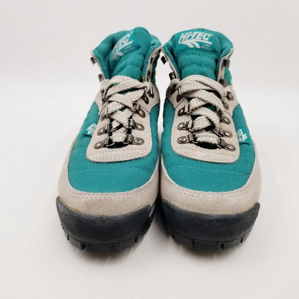 Botas de Senderismo Años 80 Hi-Tec Para Mujer 8.5 Dama Nouveau Gris Teal Gamuza Nuevas De Colección Foto 2 de 4