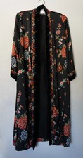 Johnny Was Kimono Robe Flowers Sleepwear Home Lounge Floral Black Red S