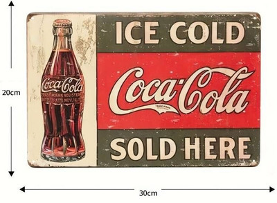Blechschild 30x20 Schild Cola Retro Vintage Metallschild TEL56
