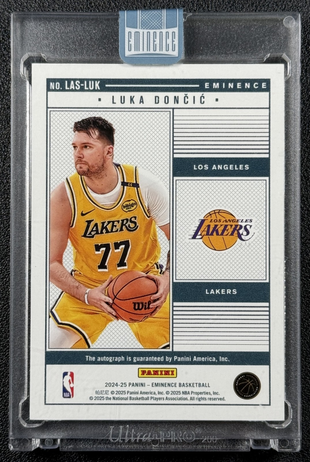 LUKA DONCIC 2024-25 PANINI EMINENCE LOGOMAN 1 TROY OZ SILVER BAR AUTO 3/3 LAKERS view 2