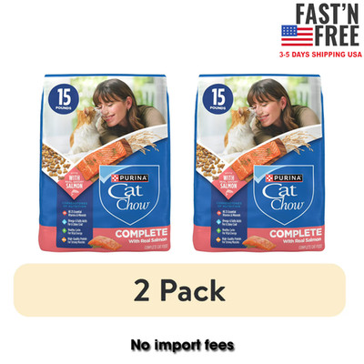 (2 pack) Purina Cat Chow Complete Dry Cat Food Salmon, 15 lb