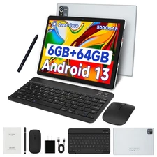 10.1 inch Android 12 Tablets HD Touchscreen Quad-Core 6GB + 64GB Dual Camera