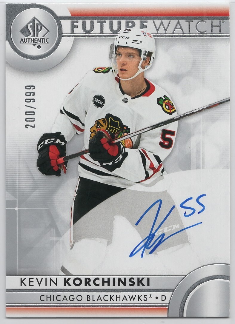 2023-24 SP Authentic Kevin Korchinski #153 Blackhawks Future Watch Auto SN# /999