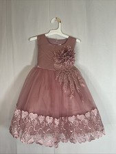 Wedding Flower Girls Dress Girl's Evening Pink Tulle Lace Size 4-5 Years NWOT