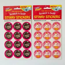 TREND Scratch n Sniff RETRO STINKY STICKERS CHOCOLATE COOKIE + WHIPPED CREAM 2pk