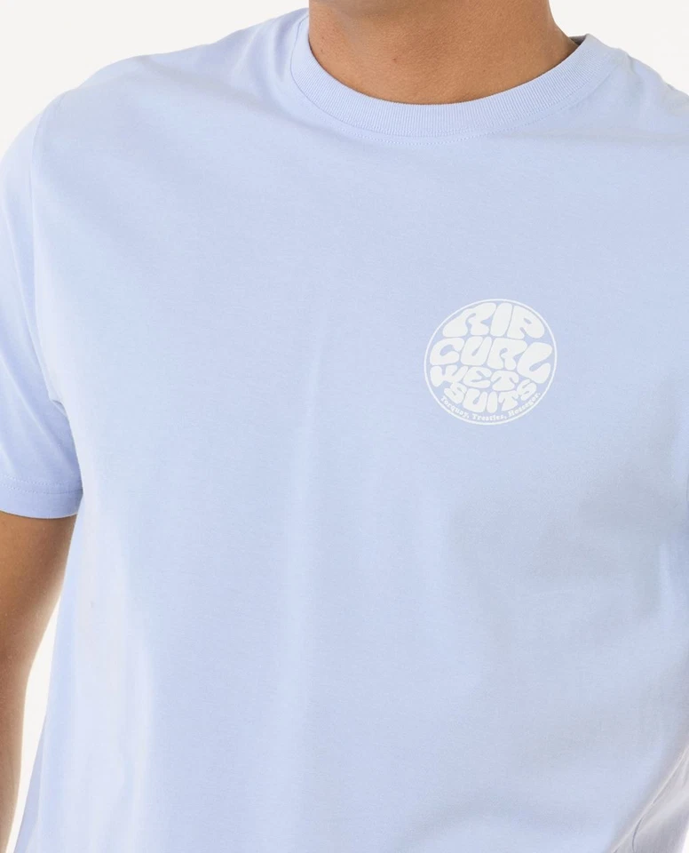 Rip Curl Wettie Icon SS Mens T-Shirt Ice Blue - Imagen 3 de 4