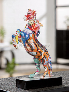 Prachtvolle mehrfarbige abstrakte italienische Pferdeskulptur sehr auffällig