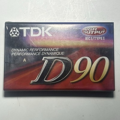 TDK D90 Blank Cassette Tape High Output IEC1/Type-1 Dynamic New Sealed NWT 1pc