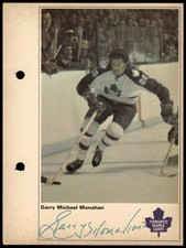 1971-72 Toronto Sun NHL Action Players Garry Monahan Toronto Maple Leafs