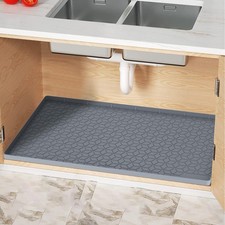 Under Sink Mats 14"x22" for Kitchen, Silicone Waterproof Liner, Sink Silicone...