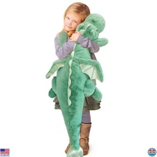 ARELUX 37" Green Pterosaur Plush Toy - Giant Soft Dragon Stuffed Animal Pillow