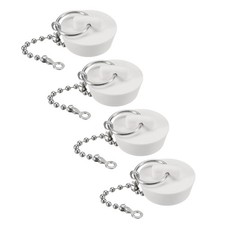 4 Pcs Tub Stoppers, Rubber Bathtub Stoppers Drain Plug 1-1/8", White
