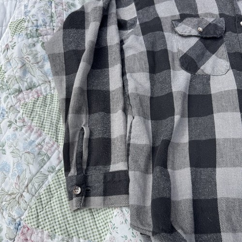 Vintage Five Brothers Gray & Black flannel Shirt XL Made In USA 100% Cotton - Imagen 2 de 6
