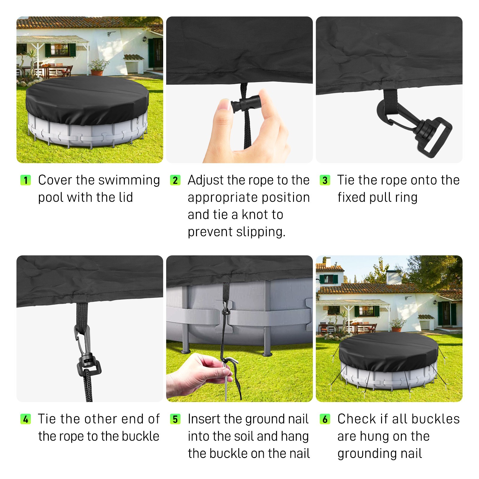 18Ft Above Ground Pool Covers Round Winter Tarp Covers Garden Yard Swimming Pool