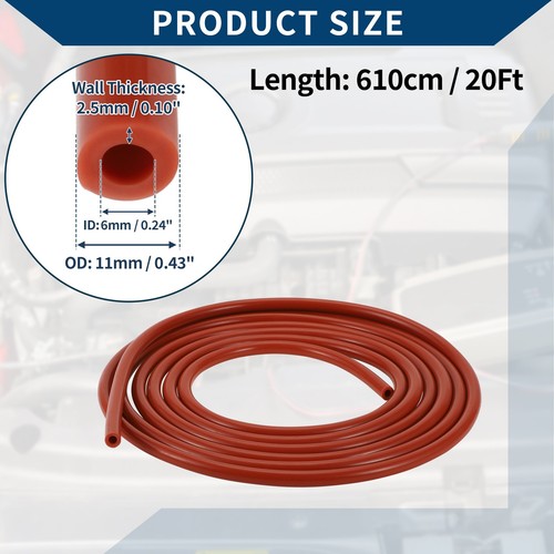 Tuyau Silicone Pour Haute Température 12Ft 9/16" 14Mm Id 2.5Mm D