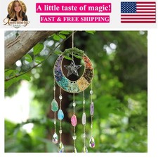 Agate Dream Catcher - Green 7 Chakra Tree of Life Dream Catcher with Rainbow ...