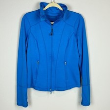 Zella Shirred Back Blue Performance Full Zip Jacket M