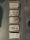 Silver Bars 1 Troy oz .999 Fine Silver Bars Silvertowne Mint Sealed, lot of 5