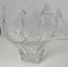 Vintage Signed COFRAC ART VERRIER French Crystal Glass Sculpture Bowl France