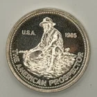 1985 Engelhard 1/4oz American Prospector .999 Fine Silver Round Rare!