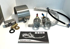 Widespread Nickel Waterfall Bathroom Sink Faucet 2 Crystal Handles Knobs 3 Hole