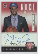 2014 Panini Totally Certified Rookie Roll Call Mirror /25 KJ McDaniels Auto d3b