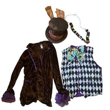 Mad Hatter Costume Alice in Wonderland Movie Reproduction Wardrobe Hat Vest XL
