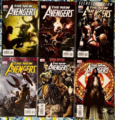 The New Avengers: Secret Invasion #41, 43, 44, 45, 49, 52. VG+  Bagged & Carded.