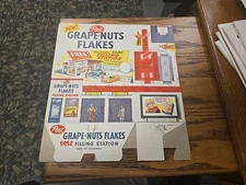 VINTAGE POST GRAPE NUTS FLAKES PLAY FILLING STATION CEREAL PREMIUM GAS STATION