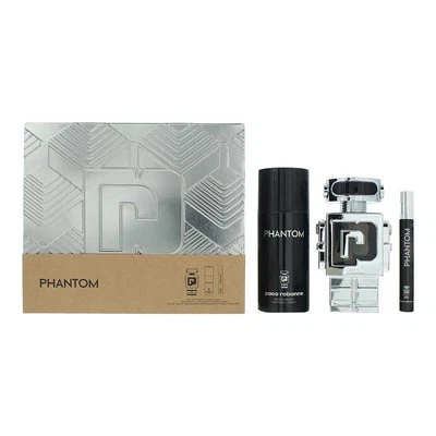 Paco Rabanne Phantom EDT 100ml, 10ml + Deodorant Spray Gift Set Him Damaged Box