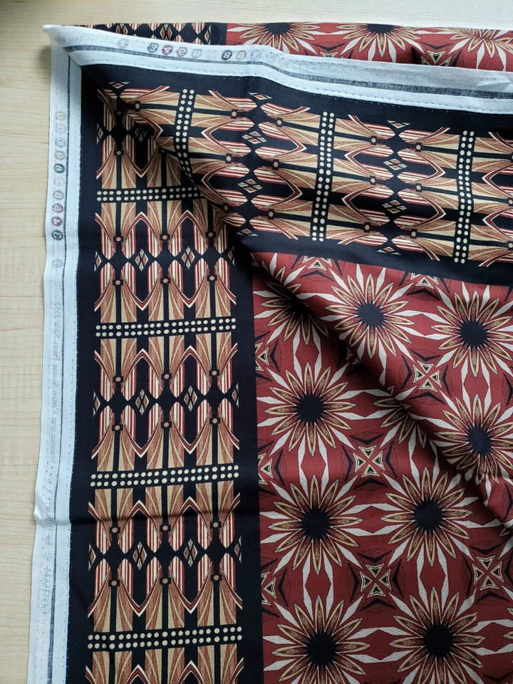 Benartex Fabric Gotham 2552 Brown Black Border  1.5 Yd X 43" Cotton - Image 4 of 4