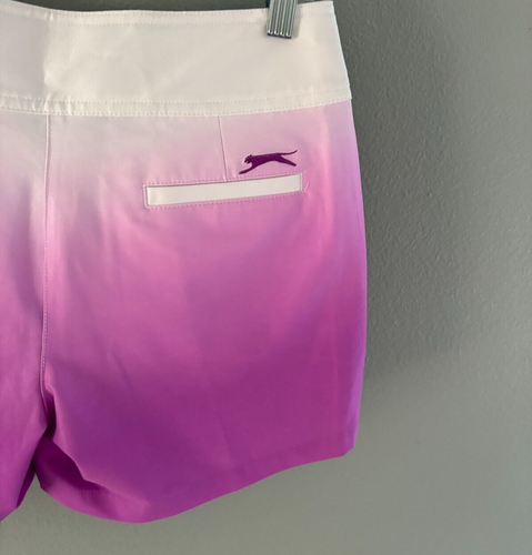 Slazenger Ombre Golf Shorts Womens Size 0 Purple & White Pockets Lightweight - Picture 6 of 10