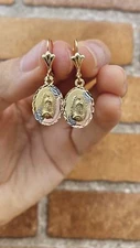 Aretes Virgen de Guadalupe Earrings Lever Back Dangle for Womens Gifts Dainty