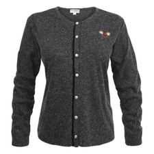 Trachtenstrickjacke Trachten Damen Jacke Strick Schwarz Grau Melange Vegan Vegan