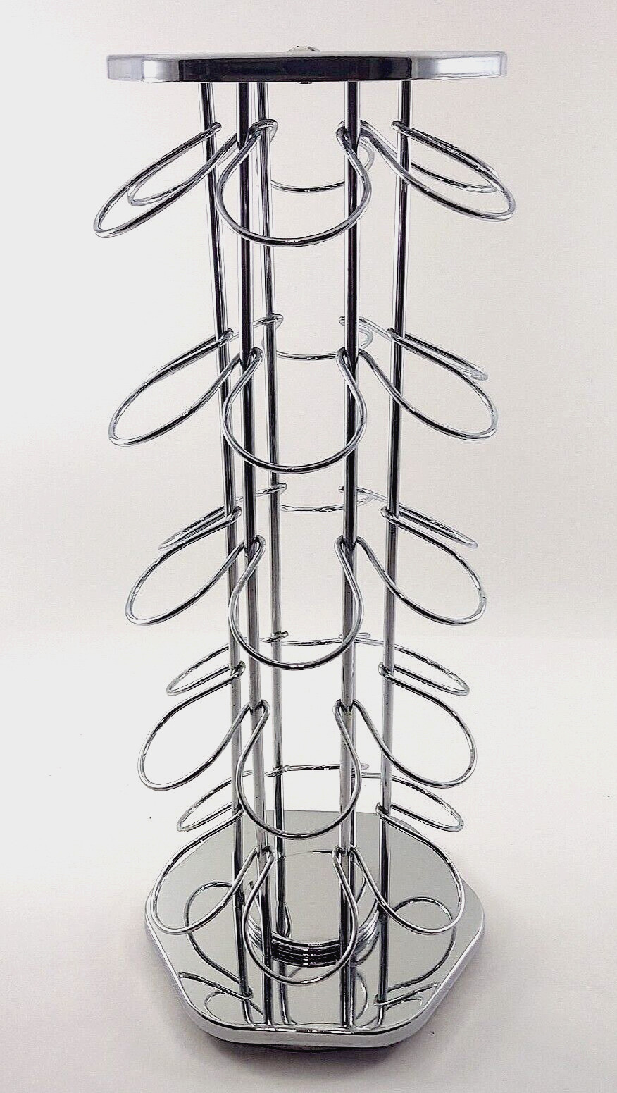 CBTL K-Cup Coffee Pod Storage Tower Spinning Organizer Holds 30 Cups Chrome EUC