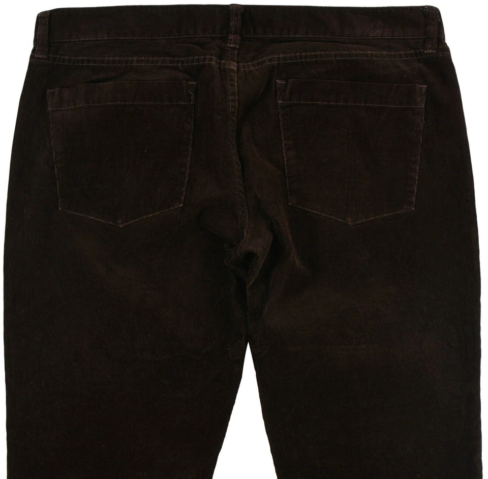 Pantalone donna J.Crew pantalone dritto marrone scuro cotone tasca bottoni zi... - Immagine 4 di 4