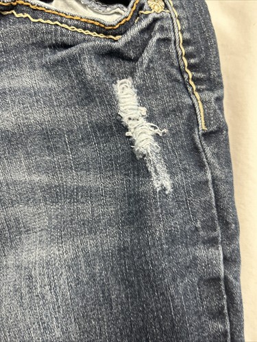 Unionbay Capri Jeans Women’s Sz 9 Blue Whisker Distressed Pocket Patches Stretch - Picture 3 of 4