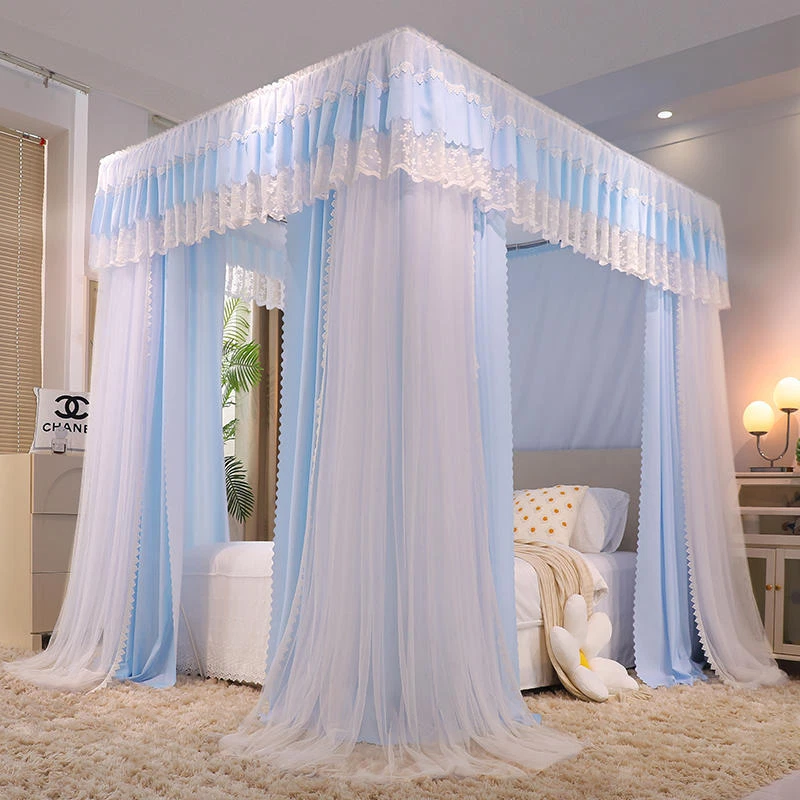 Yard Anti mosquito Net Set Canopy For Bed Drapes Mosquito Net Double Rod Frames