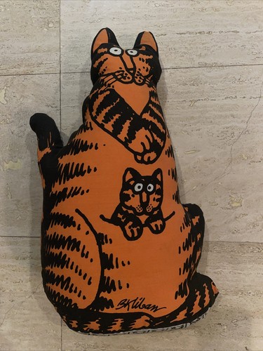 Vintage Kliban Momcat Pillow Kangaroo Cat Plush 18”x10”x6”